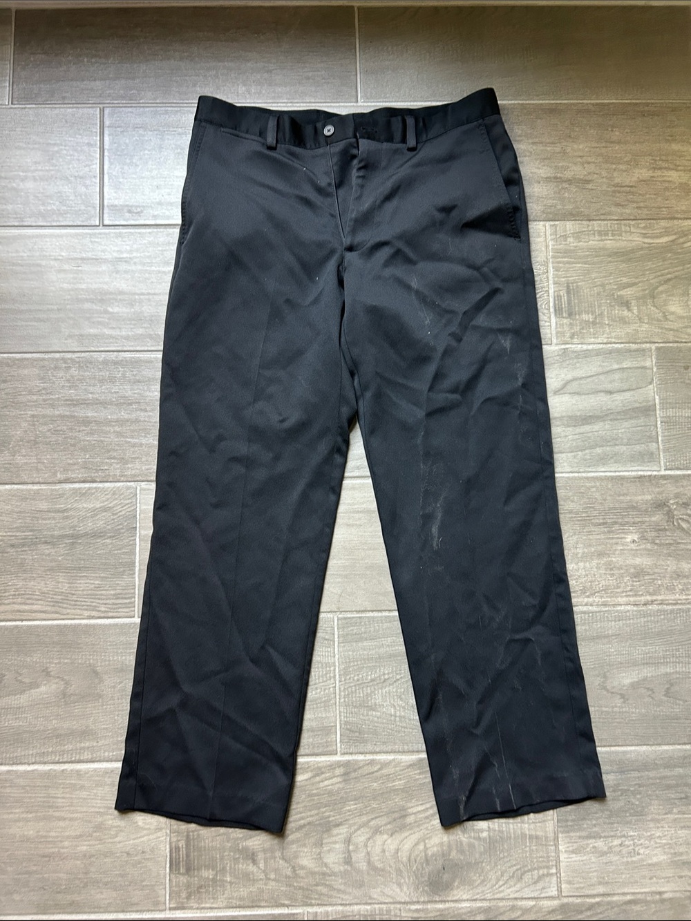 Izod Men’s Black Dress Pants - Classic Straight Leg